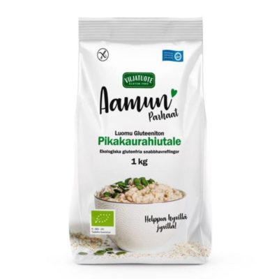 Viljatuote Gluteeniton Luomu Pikakaurahiutale 1 kg