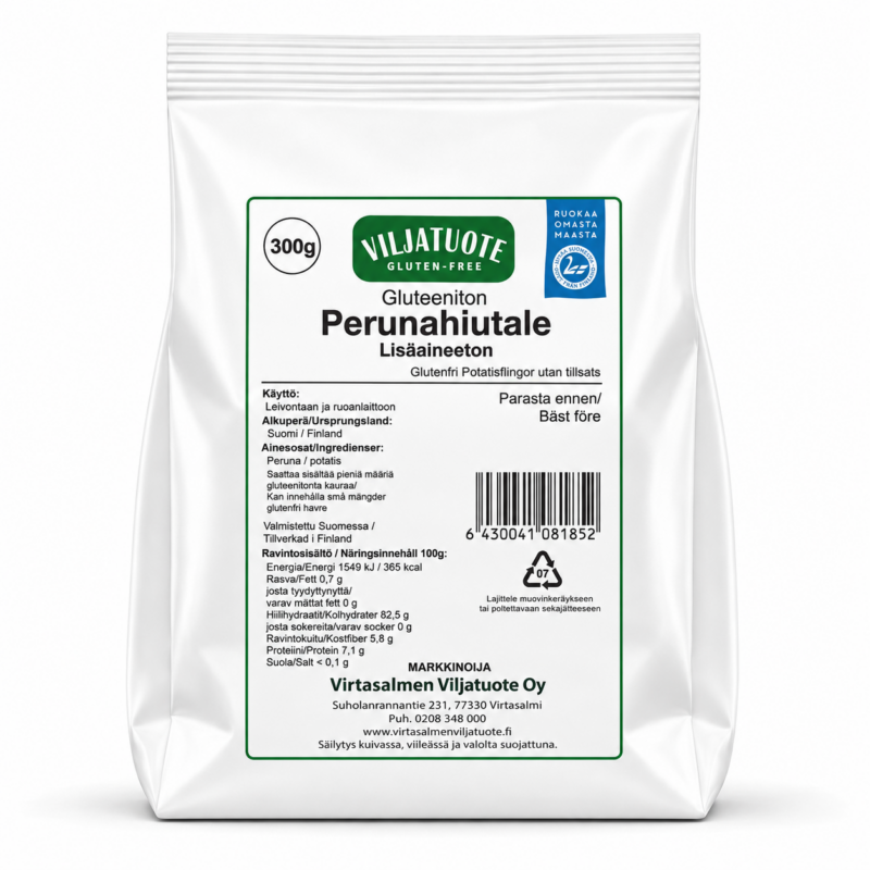Perunahiutale, valkoinen tausta Perunahiutale, valkoinen tausta